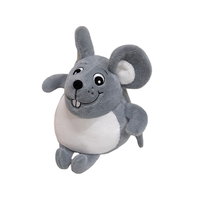 Jouet en peluche souris grise mignonne, personnage de dessin animé amusant, jouet en peluche souris en gros