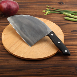 Waikin Japanese Kitchen Knife Traditional 7 Inch Hand-forged Butcher Knife Carbon Steel Blade Super Sharp Edge Wood Ambidextrous