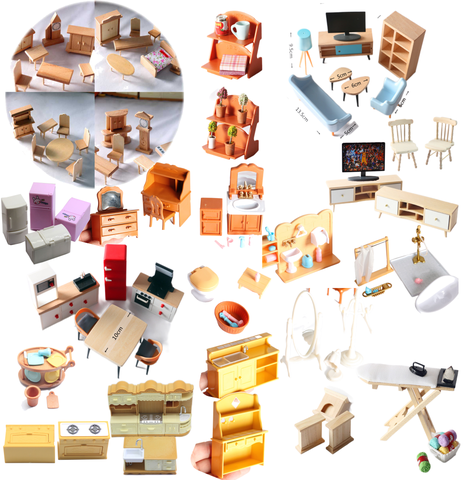 1/12 Wooden Resin Material Doll House Accessories Kitchen Furniture Miniatures for Kids Play Toys