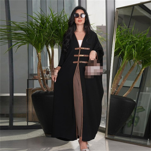 モダンムスリムドバイスタイルカフタンアバヤシンプルエスニックデザイン通気性ヒジャーブ大人結婚式モダンアバヤの新しいファッション - Product Image 3