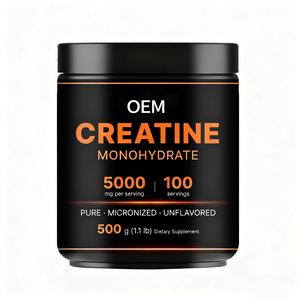 Creatina Monohidrato en Polvo OEM/Marca Privada |   Micronizado, 5g (5000mg) por porción |   Sin sabor |   500g (100 Porciones) - Product Image 1