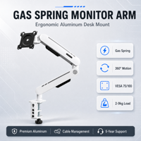 Soporte Ergonómico para Monitor de 17-32 Pulgadas, Ajustable a Múltiples Ángulos, Instalable sin Perforación