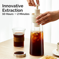 1000ml Outdoor grote capaciteit mee te nemen Cold Brew koffie Filter Ice Flower Fruit Thee koffiezetapparaten fles