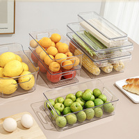 Boîte de rangement en plastique PET transparente sans couvercle, style moderne minimaliste, pour la cuisine, le bureau, les petits objets, pour les légumes/les fruits