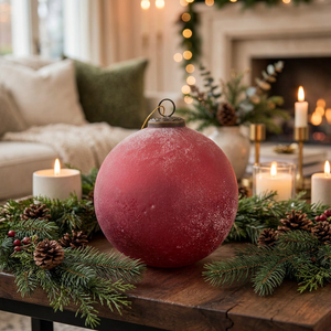 Adorno Navideño de Bola de Cristal Redonda, Decoración Colgante Roja con Brillantina de Alta Calidad, Diseño Festivo, Regalos para Fiestas - Product Image 2