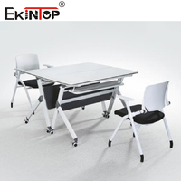 Ekintop bureau moderne en usine salle Design simple table et chaise de formation pliantes en métal mobiles meilleure vente bureau simple pour étudiants