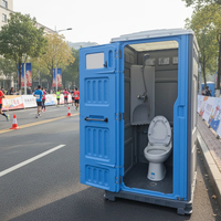 Toilettes chimiques portables en plastique avec grand réservoir d'eau, toilettes temporaires extérieures pour chantiers et événements