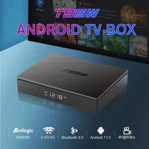 Kotak TV chip T95W2 S905W2, 2.4G 5.8G dual WiFi 2G RAM 16G 4gb 32G 64G ROM Android 11 OS T95 W2 set top box BARU