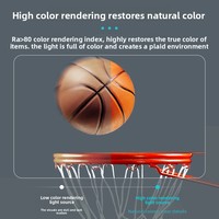 Luminaire de Plafond Anti-Éblouissement Sans Ombre pour Terrains de Basketball Intérieurs, Matériau PC, 220V, pour Salles de Badminton et de Tennis de Table (Ra95)