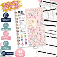 Carnets de notes et agendas personnalisés A5 2027 en spirale pour la vente en gros – Papeterie scolaire personnalisée
