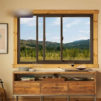 Ventanas Corredizas de Aluminio con Doble Acristalamiento de Diseño Moderno, Ventanas de Aleación de Aluminio Resistentes al Viento para Casa