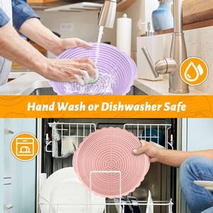 Panier de cuisson pliable et réutilisable pour pain au levain, ensemble de paniers de levage en silicone pliables pour la cuisson - Product Image 3