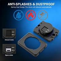 Conector de toma de corriente para coche con USB QC3.0 PD3.0, luz LED impermeable y doble salida para coches y camiones