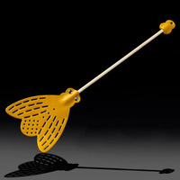 Vente en gros Nouveauté Stable Manuel Manche en bois Tapette à mouches Plastique Beetle Tapette Attrape-mouches