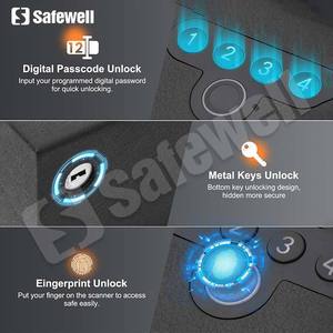 Caja Fuerte para Armas Safewell con Huella Dactilar Biométrica para Mesita de Noche, Escritorio, Lámpara Empotrada en la Pared, Puerta Corredera Automática - Product Image 6