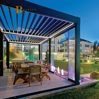 Outdoor Wasserdichte Aluminium Bioklimatische Pergola-Abdeckung Ferngesteuerte Motorisierte Elektrische Lamellen-Pergola Aluminium-Pergola