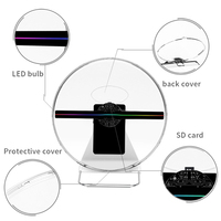 Équipement publicitaire holographique LED portable rechargeable de 30 cm pour table, affichage extérieur POV, hologramme 3D contrôlé par application