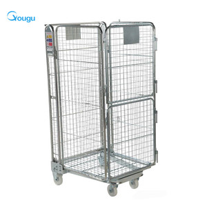 กรงเก็บของเหล็กพับได้สำหรับงานหนักในคลังสินค้า พร้อมล้อ ตะแกรงลวด สำหรับขนส่งโลจิสติกส์ ได้รับการรับรองมาตรฐาน ISO9001 รับน้ำหนักได้ 1000 กิโลกรัม - Product Image 4