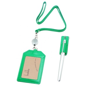 Soft PU Leather Badge <b>Holder</b> with Pen <b>Holder</b> Working Name Badge <b>Id</b> Card Badge <b>Holder</b> with Retractable Strap Lanyard - Product Image 4