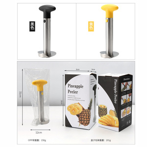 Pineapple Squeeze Stainless Steel Pineapple Cutter Core <b>Remover</b> Peeler Extractor Easy To Clean Hand Wash Only Black And Yellow - Product Image 5