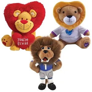 Valentine Heart Shape Plush Lion Soft Animal Toys Custom Design Wholesale Lion Stuffed Toys Gifts