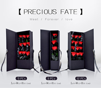 Hflora – Boîte cadeau carrée de roses éternelles préservées – Écologique – Cadeau de remise de diplôme ou de fête des Mères – Vente en gros directe usine