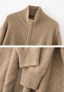 <span class=keywords><strong>Cardigan</strong></span> in Cashmere <span class=keywords><strong>con</strong></span> Collo Alto e <span class=keywords><strong>Cerniera</strong></span>, Maglione Invernale da <span class=keywords><strong>Donna</strong></span> Personalizzato, Spessore 7GG, Tinta Unita, Cappotto in Misto Cashmere della Mongolia Interna - Product Image 2