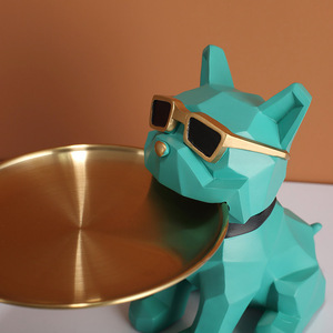 French Bulldog <b>Storage</b> <b>Tray</b> Irregular Shape Synthetic Resins Living Room Decor - Product Image 4