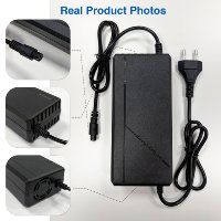 Chargeur de vélo électrique HAOXING 60V 3A, adaptateur d'alimentation pour batterie au lithium, vélo électrique/trottinette, prise de sortie LED rouge/verte, certifié CE/FCC
