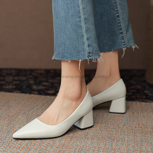 Personalized Process Factory Wholesale Size Pointed Design S Women High Elegant Mid <b>Heel</b> Ladies Shoes - Product Image 2