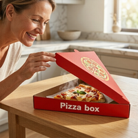 Kotak Pizza Segitiga 9 Inci Dua Tingkat untuk Satu Potong Pizza, Kemasan Kertas Kraft, Kotak Pizza Individual