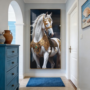 Pintura Decorativa de Pared de Porcelana con Cristales y LED, Diseño Moderno de Animales, Caballo Blanco, para Sala de Estar, Venta al Por Mayor - Product Image 6