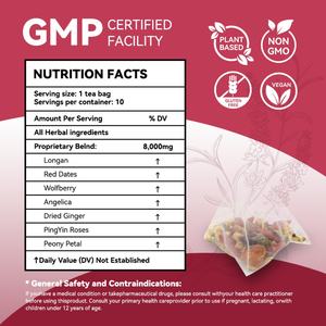 Té Chinaherbs para el Equilibrio Hormonal de la Fertilidad Femenina, Calentador Uterino Menstrual para el Embarazo, Certificado Halal - Product Image 6