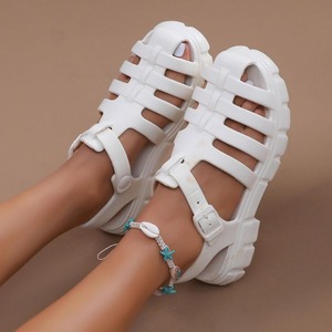 Sandales d'été blanches à semelle épaisse pour femmes de style romain, plusieurs tailles, tendance de la mode avec un design creux en forme de <span class=keywords><strong>muffin</strong></span> - Product Image 3