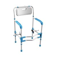 Cadre de toilette en acier à haute teneur en carbone avec dossier réglable en hauteur et en largeur, cadre de sécurité pour toilettes pour personnes âgées, barre d'appui pour lavabo