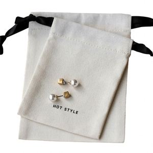 Eco-friendly Muslin Cotton Key Antique Storage Jewelry Bag Custom Logo Printed <b>Drawstring</b> Colico Gift <b>Pouch</b> With Paper Label - Product Image 6