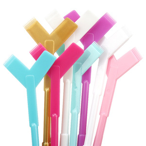 Herramienta de plástico reutilizable <span class=keywords><strong>para</strong></span> Permanente de Pestañas, extensión de pestañas, peine en forma de Y, rizador de levantamiento de pestañas, pinceles de maquillaje - Product Image 4