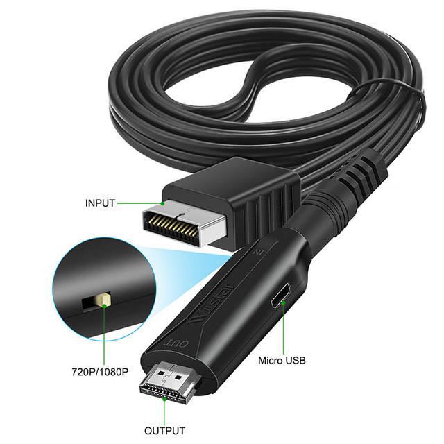 PS1 PS2 to HDTV Adapter Cable with PVC Jacket and Copper Conductor for TV 1080p Resolution Model Dh-ps2