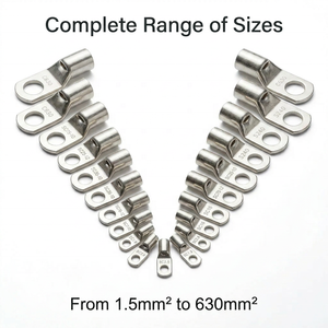 Cosses en cuivre AWG 2 <span class=keywords><strong>4</strong></span> 6 8 1/0 2/0 <span class=keywords><strong>4</strong></span>/0 SC, bornes annulaires tubulaires T3 plaquées étain brillant, connecteur électrique, RoHS Reach ISO45001 - Product Image 1