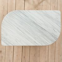Table basse moderne en marbre blanc Bianco Carrara, table d'appoint ronde en pierre massif pour la décoration intérieure de luxe