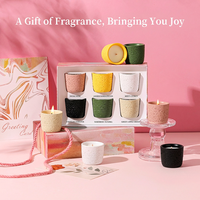 Coffret Cadeau de Bougies Parfumées Artisanales en Mélange de Soja, en Forme de Tasse, Décoratives, pour la Maison et les Fêtes