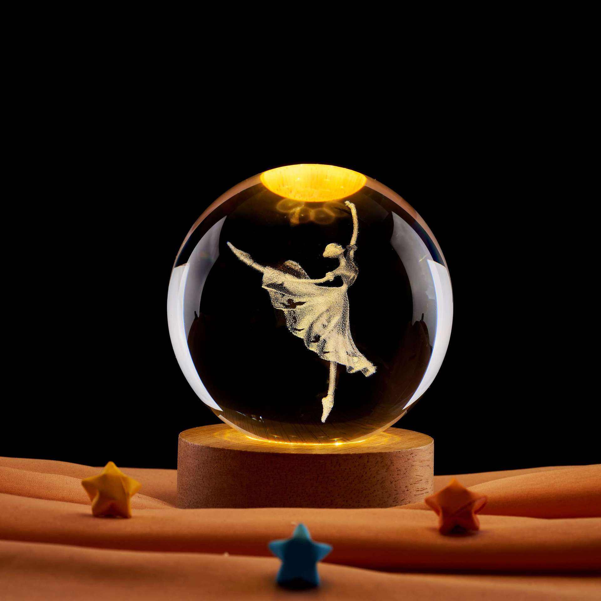 White Light + wood base