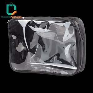 Sacs cosmétiques de voyage de maquillage personnalisés en cuir PU écologique simple de vente chaude - Product Image 3