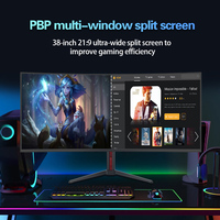 Monitor LED curvo para juegos de 38 pulgadas Envío rápido 3840*1600 100HZ KVM PBP NEGRO IPS Monitor de oficina