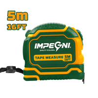 Mètre à ruban en acier auto-bloquant recouvert de caoutchouc 5M 16FT bicolore anti-chute rétractable haute visibilité pour la construction
