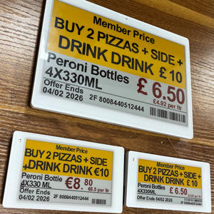 Étiquettes de rayon électroniques pour épicerie, 3,7 pouces E-Paper, vente en gros d'usine, 5,8 pouces E-Paper, étiquettes de prix numériques DIY, système ESL EAS, quatre couleurs - Product Image 1