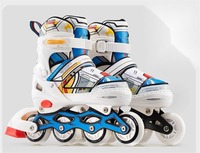 Patins à roulettes pour enfants à une rangée de roues lumineuses en PP/PU, roulements ABEC-7, personnalisables, avec sangles anti-collision réglables