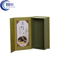 Caja de Regalo Magnética de Papel Recubierto Verde, Caja de Embalaje Personalizada con Logotipo para Productos de Té o Cosméticos