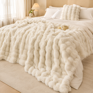 <span class=keywords><strong>Manta</strong></span> de Lujo de Piel Sintética de Conejo, Doble Cara, Gruesa y Afelpada, <span class=keywords><strong>para</strong></span> Cama, Sofá, Oficina, Siesta, Tamaño y Color Personalizables - Product Image 1