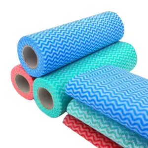 BSCI Multipurpose Heavy Duty Kitchen Paper Roll Reusable Non-woven Cleaning Cloth Disposable Dish Cleaning Cloth